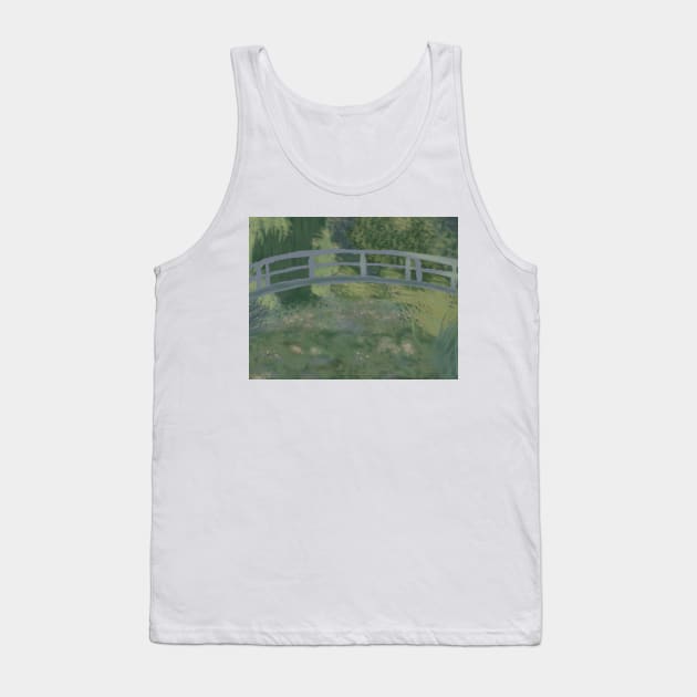The Water Lily Pond - Monet Drawing Tank Top by fueledbyclique